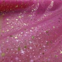 Organza rose etoiles scintillantes or et gris metal1