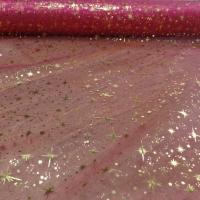 Organza rose etoiles scintillantes or et gris metal7
