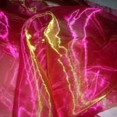 Organza rose jaune changeant 1 