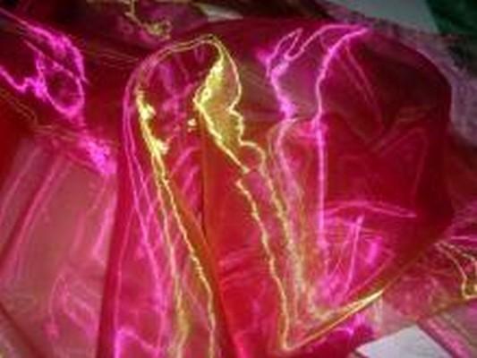Organza rose jaune changeant 1 