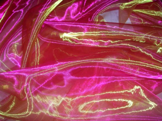 Organza rose jaune changeant 2