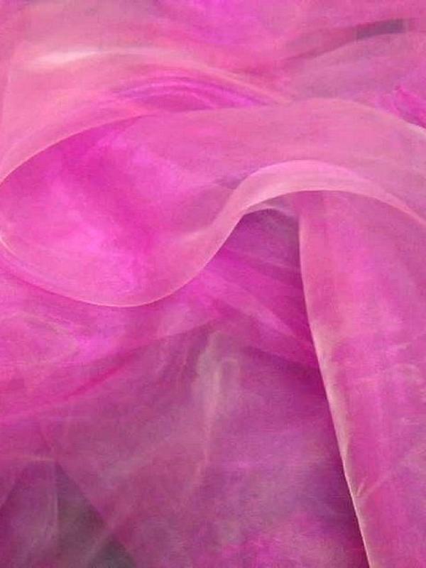 Organza rose magenta et blanc 1 
