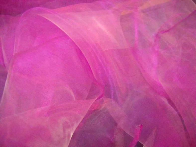 Organza rose magenta et blanc 2