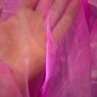 Organza rose magenta et blanc 3