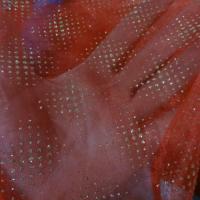 Organza rouge carre de paillettes dorees2 1 