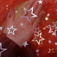 Organza rouge etoiles 5 branches 1 