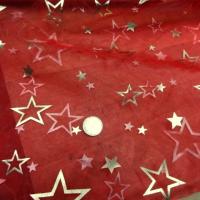 Organza rouge etoiles 5 branches 3 