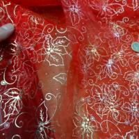Organza rouge feuilles de houx 1 