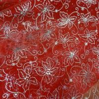 Organza rouge feuilles de houx 2 