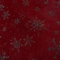 Organza rouge profond flocons paillettes or 1 