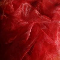 Organza rouge surbrode feuilles 3 