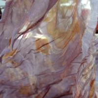 Organza tres fin teinte glycine fleuri froisse accordeon 1 