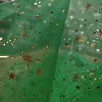 Organza vert etoiles scintillantes or et gris metal3