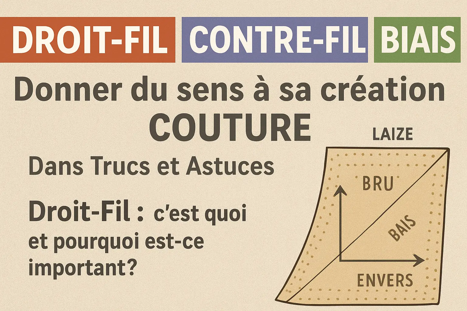 Orientation et techniques de couture