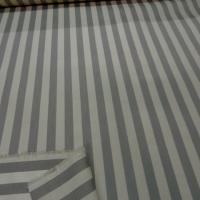 Ottoman en coton beige raye gris