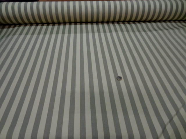 Ottoman en coton beige raye gris2