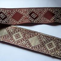 Passementerie ameublement ton marron cuivre losanges 1 