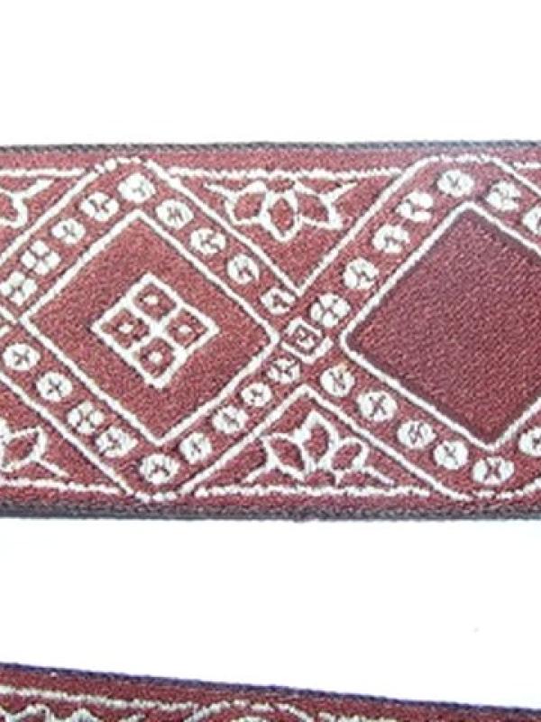 Passementerie ameublement ton marron cuivre losanges 3 1