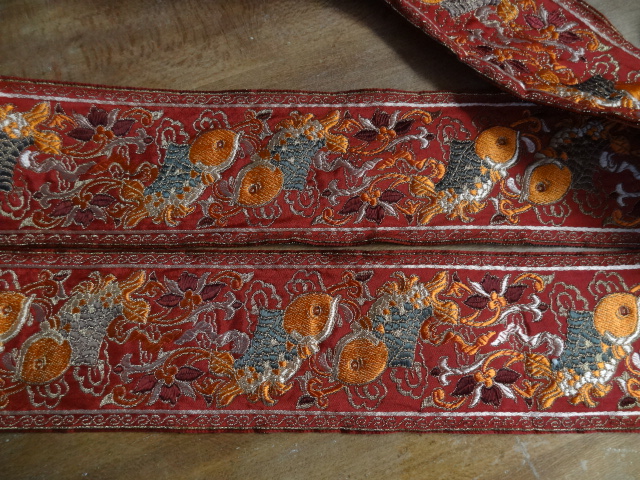 Passementerie origine bordeaux orange or 1