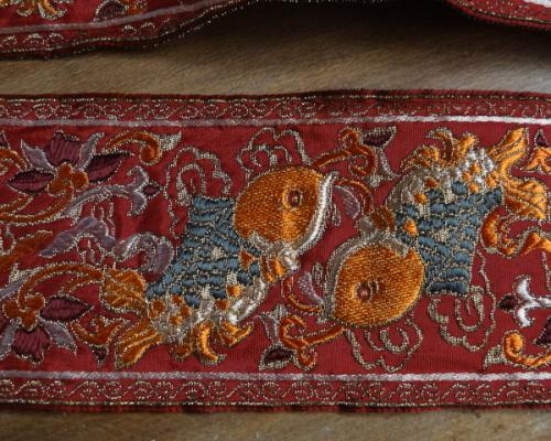 Passementerie origine bordeaux orange or 2 