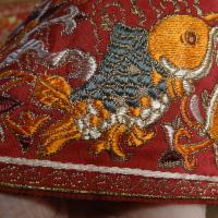 Passementerie origine bordeaux orange or 3 