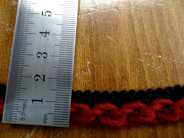 Passepoil bicolore noir bordeaux en laine torus 2 