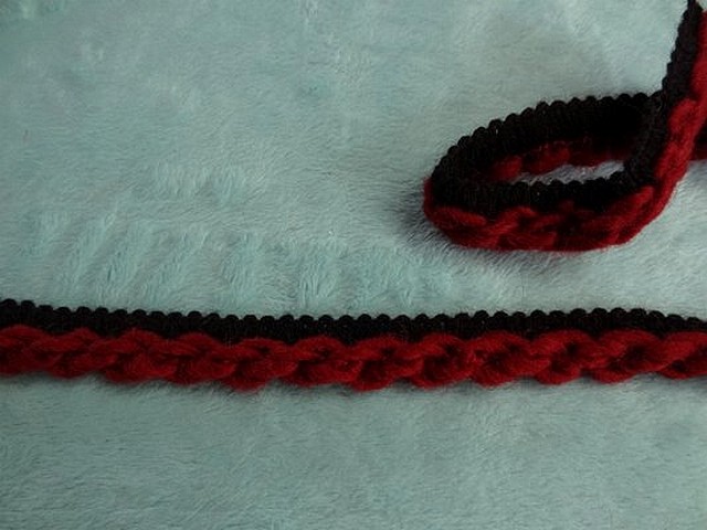 Passepoil bicolore noir bordeaux en laine torus 3