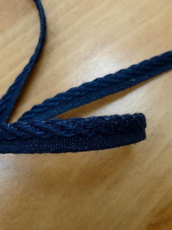 Passepoil coton bleu jean brut 