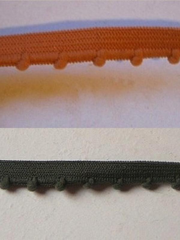 Passepoil elastique finition picot vert epinard ou corail 1 