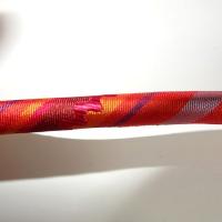 Passepoil epais satin raye fuchsia orange 3 