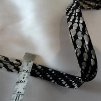 Passepoil noir imprime pois gris 2