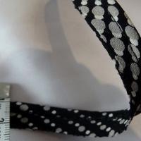 Passepoil noir imprime pois gris 3