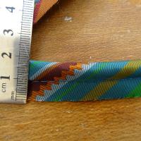 Passepoil satin raye bleu canard ocre 2