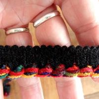 Passepoil velours chenille noir multicolore 2