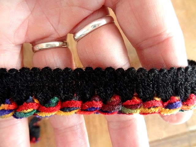 Passepoil velours chenille noir multicolore 2