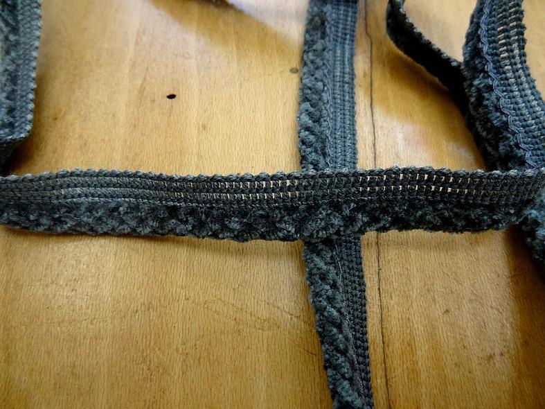 Passepoil velours gris souris 2 1