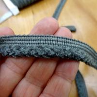 Passepoil velours gris souris 3 1
