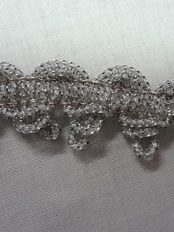 Picot blanc argent lurex 3 