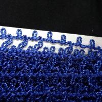 Picot double en rayonne et lurex saphir 1