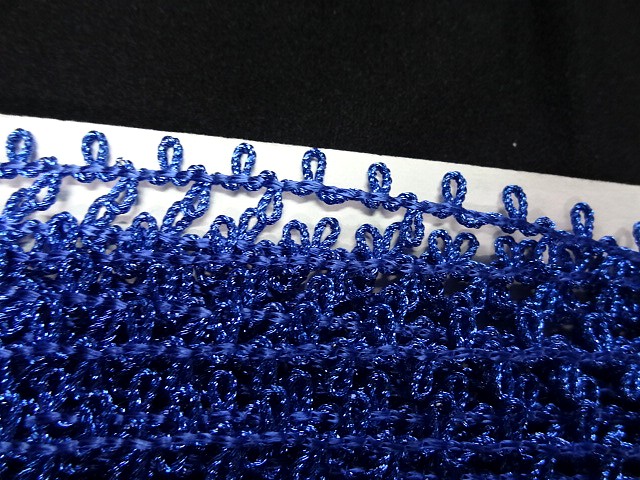 Picot double en rayonne et lurex saphir 1