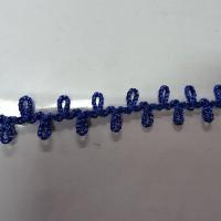 Picot double en rayonne et lurex saphir 2