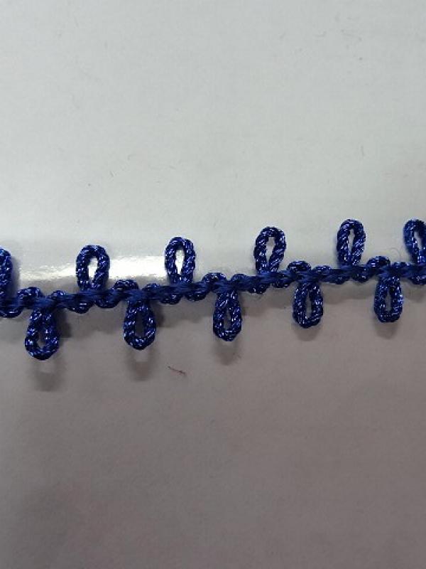 Picot double en rayonne et lurex saphir 2 