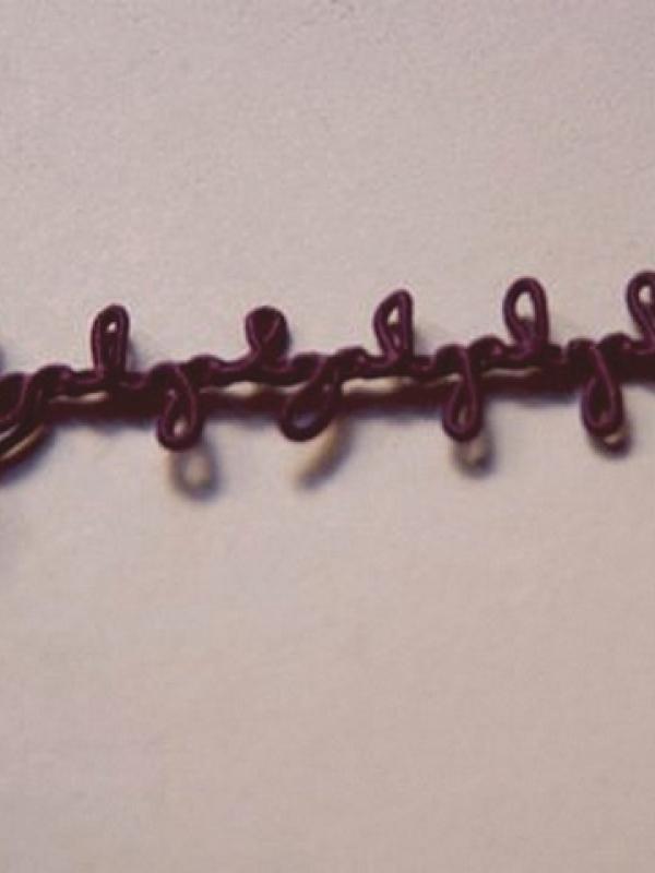 Picot double en rayonne prune 2