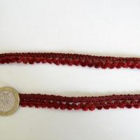 Picot elastique velours chenille bordeaux 1