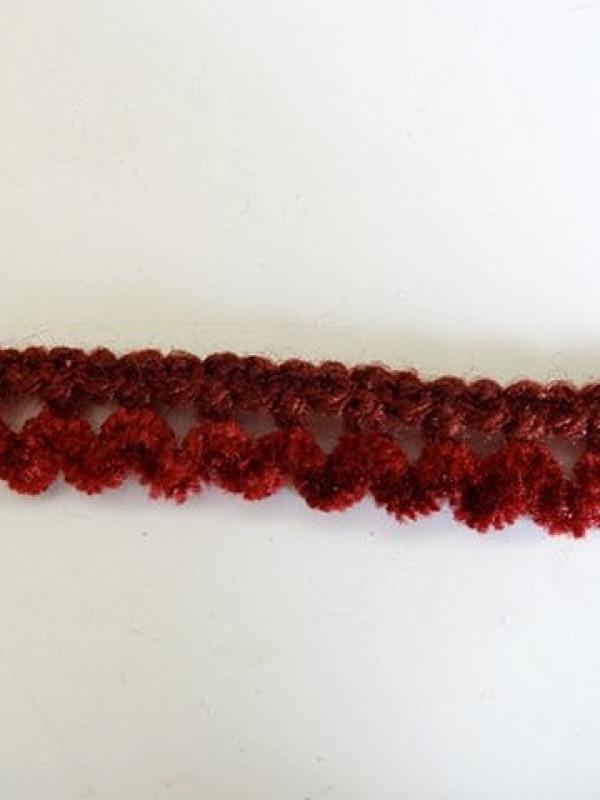 Picot elastique velours chenille bordeaux 2 