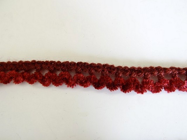 Picot elastique velours chenille bordeaux 2