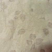 Pique de coton beige clair chine motif feuillage 1 