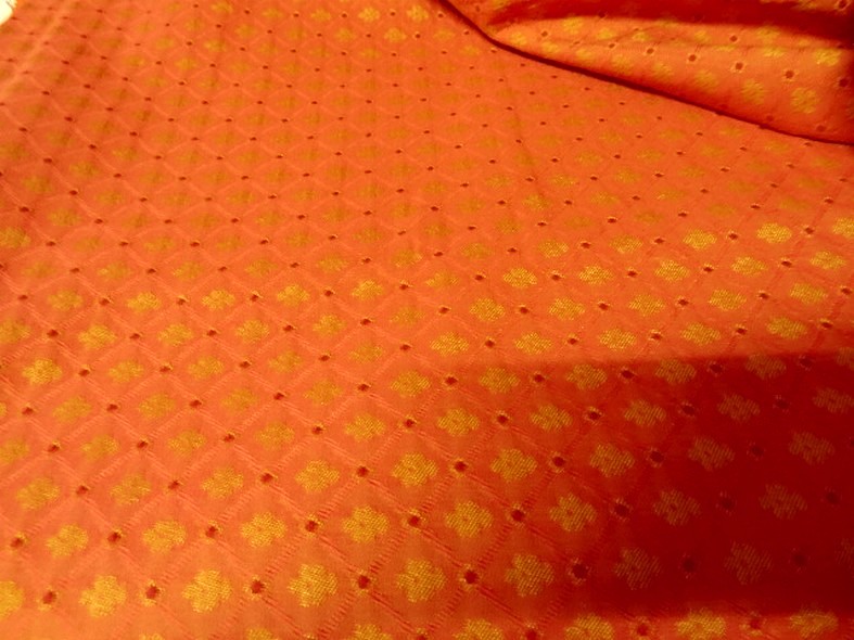 Pique de coton corail et citrouille 1