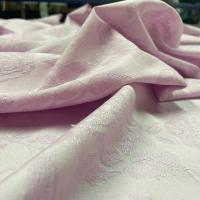 Pique de coton damasse rose glycine fleuri 1 