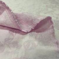 Pique de coton damasse rose glycine fleuri 10